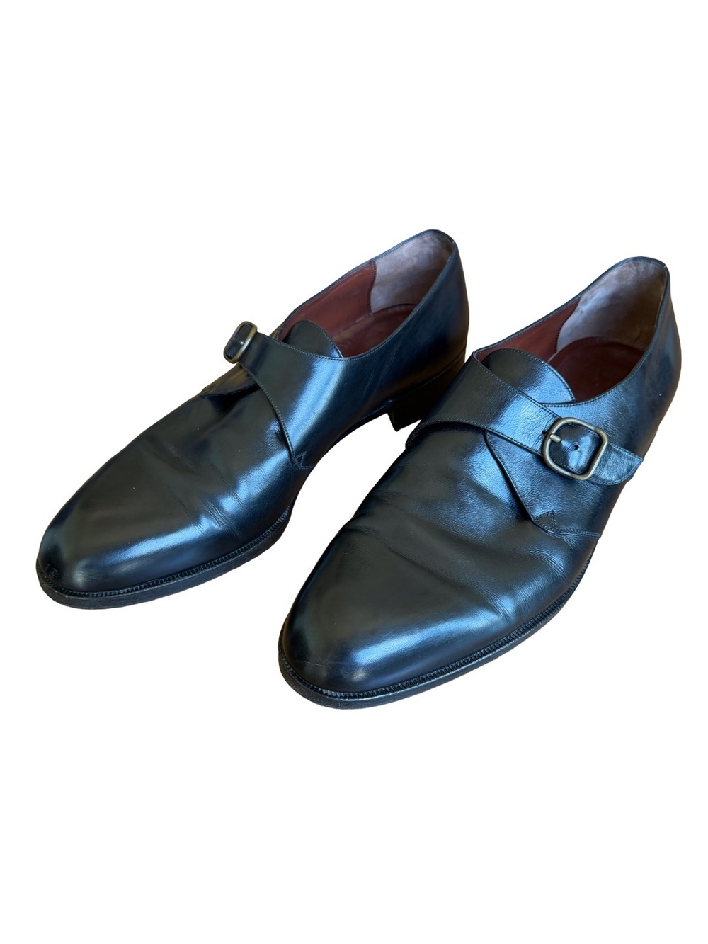 Loewe Black Leather Single Monk Strap Dress Shoes EU 44 US 11 Spain